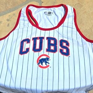 Like New Women's Official New Era White and Red Cubs Tank Top Medium